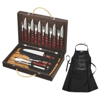 Juego de cubiertos asador 17Pcs + Delantal NE Tramontina