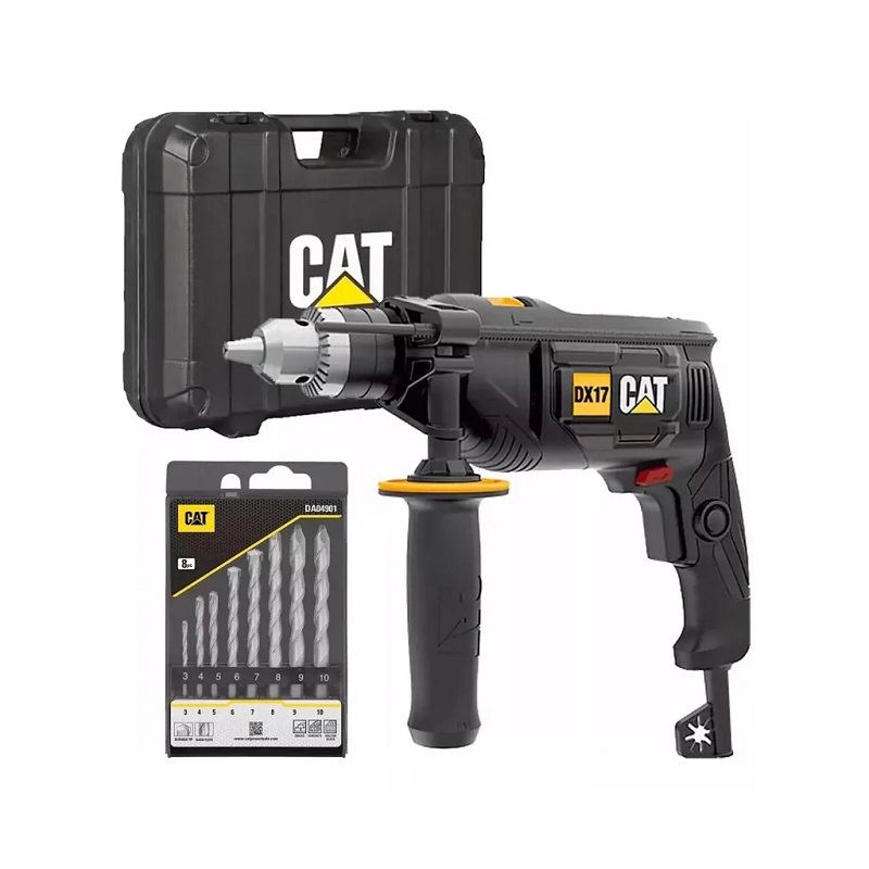 Kit taladro percutor maletin 750w DX17 Caterpillar
