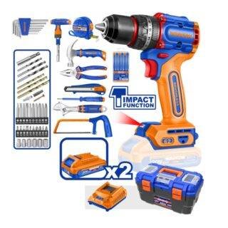 Kit taladro percutor 20v 119 Pcs Wadfow